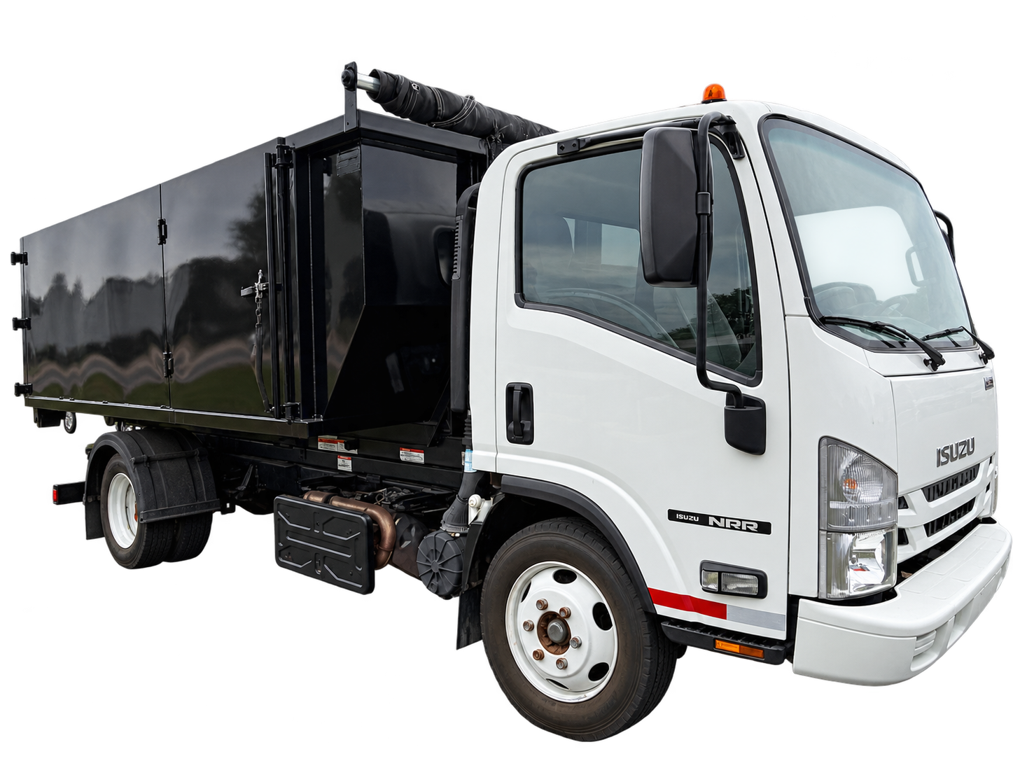 José’s Isuzu truck with the Junk Smash container